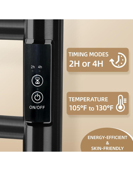 Soporte Calentador de Toallas Aquatrend 10 Barras Negro