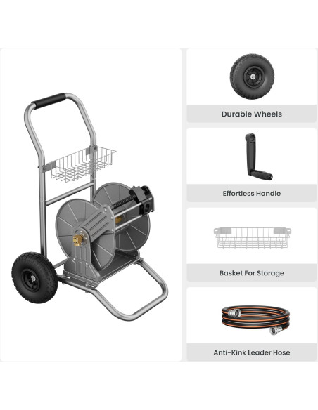 Carro de Carrete de Manguera Giraffe Tools Metal 200 pies