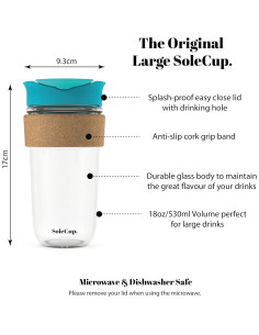 Taza de Viaje Aislada SoleCup 530ml Azul - Libre de BPA 2