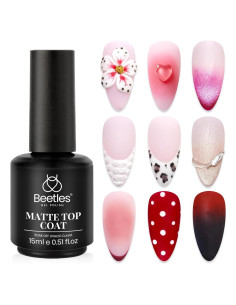 Capa Superior Mate Beetles 15ml - Acabado Duradero para Uñas