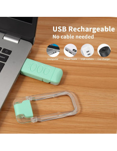 Luz de Libro Recargable Bsdgeclogy Clip-On Verde 80 Horas 2