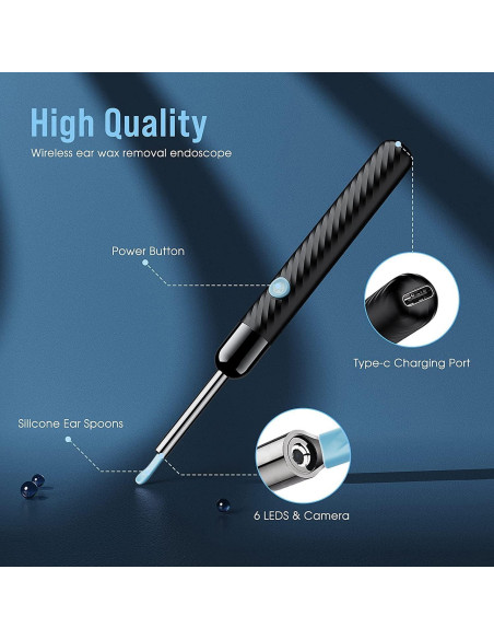 Kit de Limpieza de Oídos LEIPUT X6 con Cámara 1080P HD