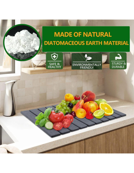 Alfombrilla de Secado de Piedra Diatomácea HOUYOMICS 59x39 cm Gris