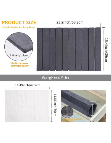 Alfombrilla de Secado de Piedra Diatomácea HOUYOMICS 59x39 cm Gris