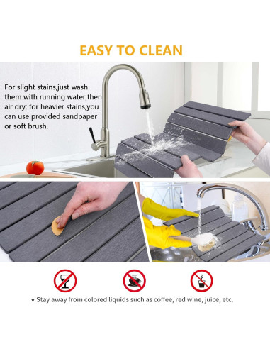 Alfombrilla de Secado de Piedra Diatomácea HOUYOMICS 59x39 cm Gris