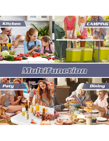 Mesa Plegable Camp Field 1.22m Blanca para Picnic y Camping