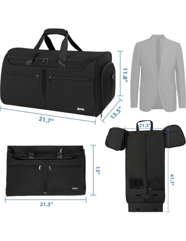 Bolsa de viaje duffle IBVIVIC Reise-Kleidersack negra 2 en 1