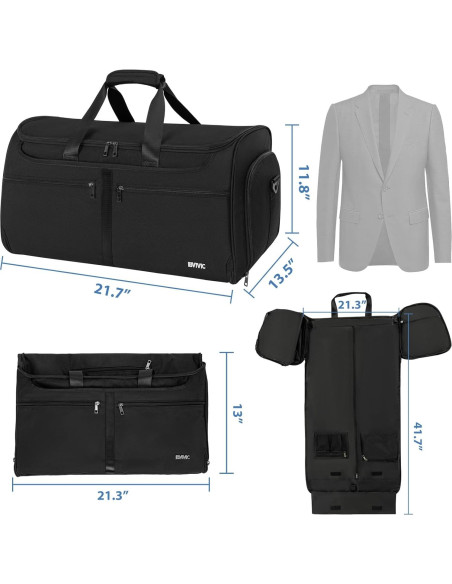 Bolsa de viaje duffle IBVIVIC Reise-Kleidersack negra 2 en 1