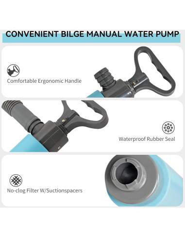 Bomba de Achique Manual HIKULA 50 cm Azul para Kayak