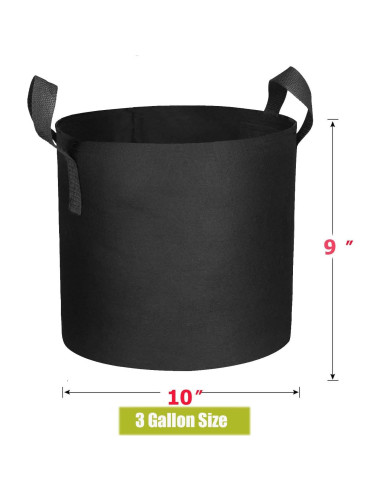 Paquete de 10 bolsas de cultivo Cavisoo 11.4L tela transpirable