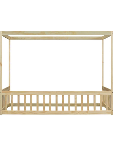 Cama Canopy Twin Bellemave de Madera Natural con Barandillas