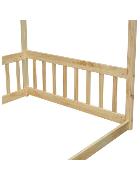 Cama Canopy Twin Bellemave de Madera Natural con Barandillas