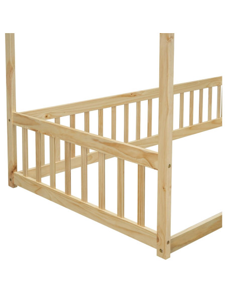 Cama Canopy Twin Bellemave de Madera Natural con Barandillas