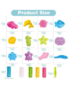 Set de Arcilla Yiklucg 12 Moldes Océano 5 Colores Brillantes 2