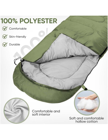 Saco de Dormir OBTANIM Impermeable 4 Estaciones 210x76cm