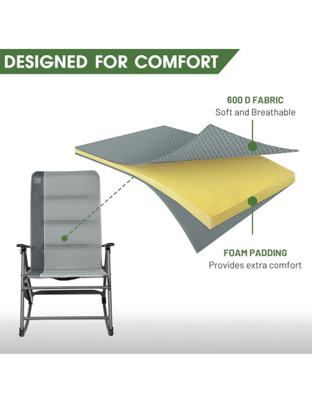 Silla de Camping Plegable Timber Ridge A05-371C-GY Gris