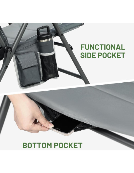 Silla de Camping Plegable Timber Ridge A05-371C-GY Gris