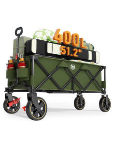 Carro Plegable Timber Ridge 130 cm Verde 400L con Frenos