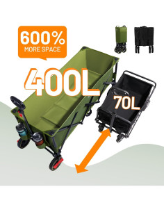 Carro Plegable Timber Ridge 130 cm Verde 400L con Frenos 2