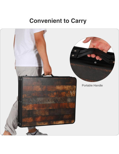 Mesa de Cocina Portátil REDCAMP 48" Plegable con Almacenamiento