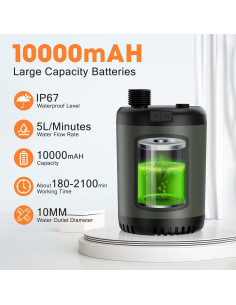 Kit de Ducha Portátil Catlyn 20L con Bomba Eléctrica Recargable 2