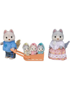 Familia Husky Calico Critters - Set 5 Figuras 3+ 2