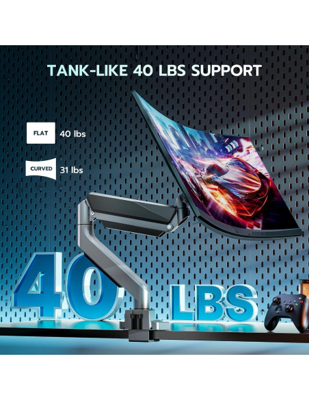 Brazo de Monitor ARES WING Ajustable 13-49" con USB Gris