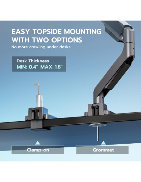 Brazo de Monitor ARES WING Ajustable 13-49" con USB Gris