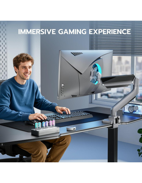 Brazo de Monitor ARES WING Ajustable 13-49" con USB Gris