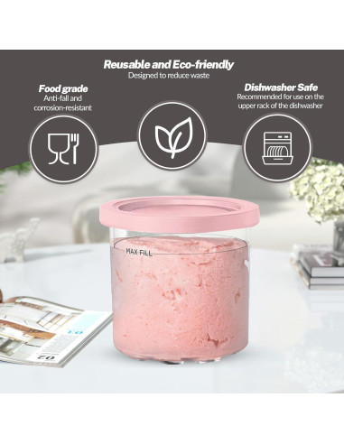 4 Tazas Ninja Creami 16oz Psasrm Aisladas Reutilizables