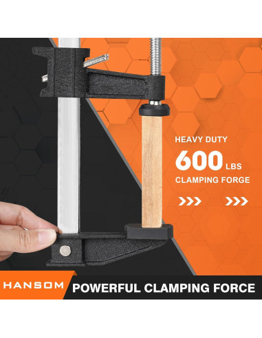 Juego de 6 Abrazaderas de Barra HANSOM 30.48 cm y 15.24 cm