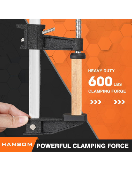 Juego de 6 Abrazaderas de Barra HANSOM 30.48 cm y 15.24 cm