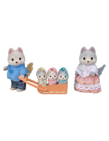 Familia Husky Calico Critters - Set 5 Figuras 3+