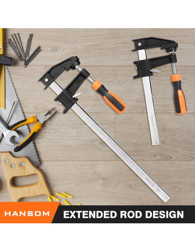 Juego de 6 Abrazaderas de Barra HANSOM 30.48 cm y 15.24 cm