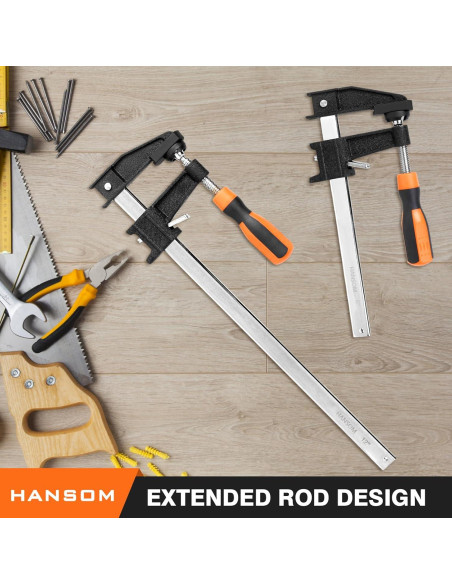 Juego de 6 Abrazaderas de Barra HANSOM 30.48 cm y 15.24 cm