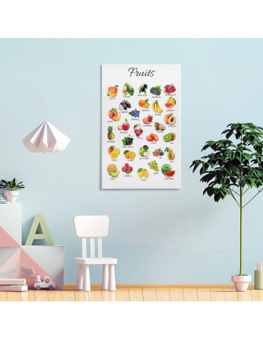 Póster Educativo de Frutas ZGOBMZ 60x90 cm Montessori