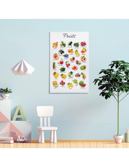 Póster Educativo de Frutas ZGOBMZ 60x90 cm Montessori