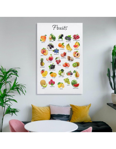 Póster Educativo de Frutas ZGOBMZ 60x90 cm Montessori