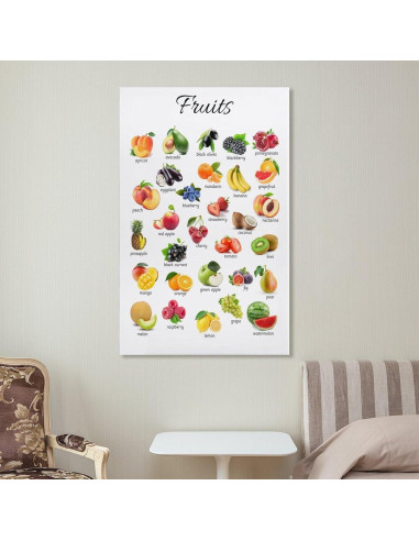 Póster Educativo de Frutas ZGOBMZ 60x90 cm Montessori