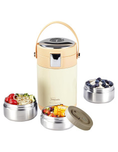 Termo de Comida Caliente Xeipenfit 78 oz Beige Aislamiento