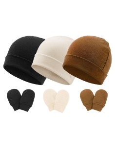 Conjunto de Gorro y Manoplas BQUBO para Bebés 0-6 Meses