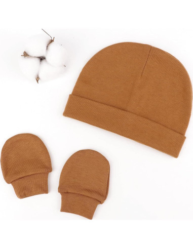 Conjunto de Gorro y Manoplas BQUBO para Bebés 0-6 Meses