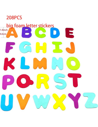 Calcomanías de Letras de Espuma IFKEGON A-Z 208 Piezas 5.08cm