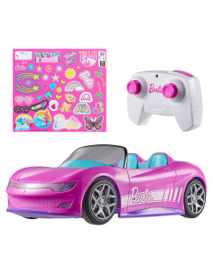 Coche RC Barbie Hot Wheels Convertible Rosa 2 Muñecas