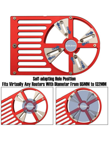 Base de Router Universal Toolcool 24.4x15.7cm Aluminio