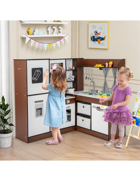 Juego de Cocina Infantil en Esquina HONEY JOY con Luces y Sonidos