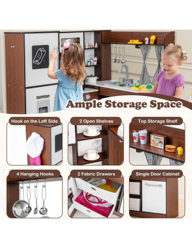 Juego de Cocina Infantil en Esquina HONEY JOY con Luces y Sonidos