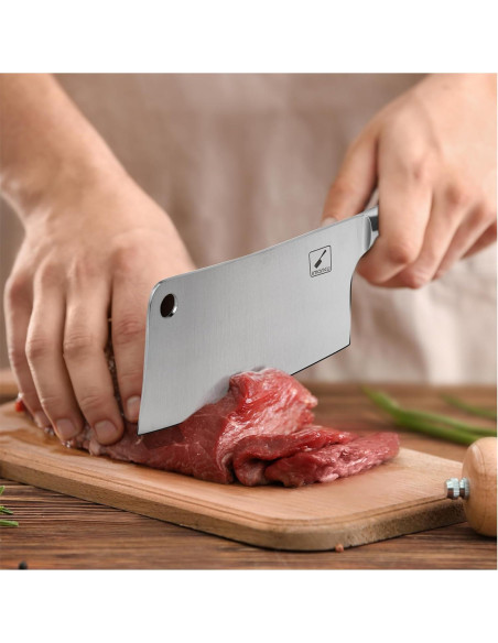 Cuchillo Cleaver Imarku 17.78 cm Acero Inoxidable SUS440A