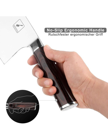 Cuchillo Cleaver Imarku 17.78 cm Acero Inoxidable SUS440A