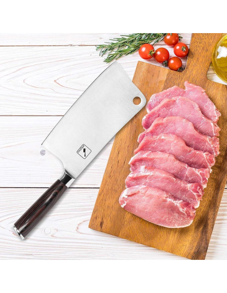 Cuchillo Cleaver Imarku 17.78 cm Acero Inoxidable SUS440A
